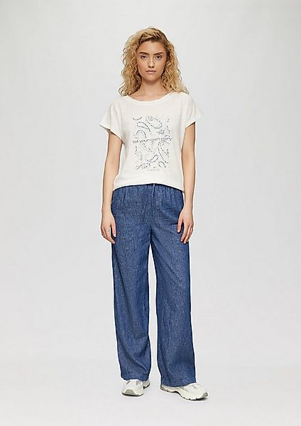 s.Oliver Chinos Hose Wide-Leg-Hose aus Leinenmix in Denim-Optik günstig online kaufen