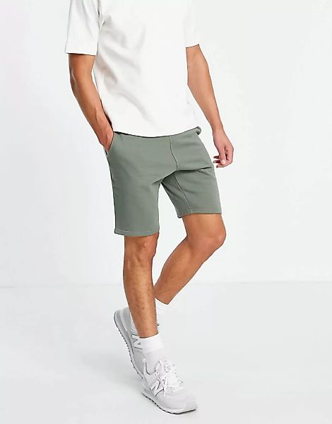 New Look – Jersey-Shorts in Khaki-Grün günstig online kaufen