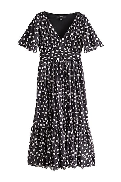 Next Midikleid Elegantes Midikleid, Puffärmeln und günstig online kaufen
