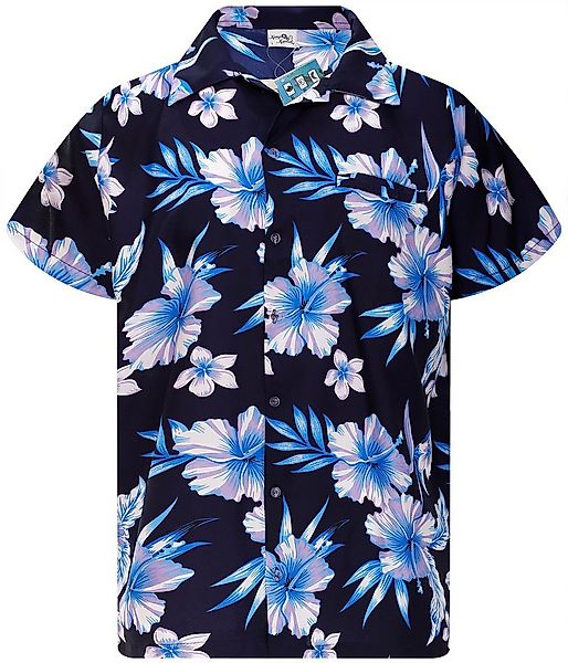 King Kameha Hawaiihemd Mono Flowers Funky Hawaii-Hemd Herren Kurzarm Front- günstig online kaufen