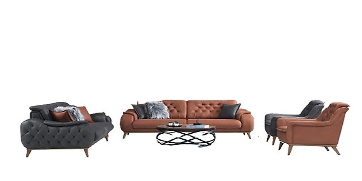Xlmoebel Wohnzimmer-Set Neues modernes Designer-Wohnzimmer-Set mit 3+3+1+1- günstig online kaufen