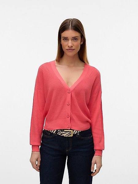 Vero Moda Strickjacke VMNEWLEXSUN LS SHORT V-NECK CAR GA NOOS mit Knopfleis günstig online kaufen
