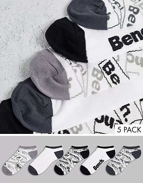 Bench – Curran – Sneaker-Socken in Weiß im 5er-Pack günstig online kaufen