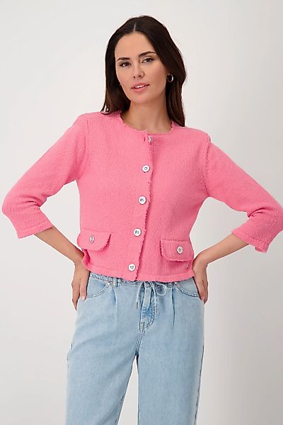 Monari Strickjacke "Jacke Basic Strick Flamme", Mit Rundhalsausschnitt günstig online kaufen