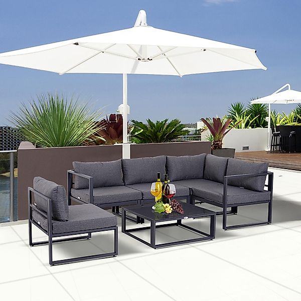Outsunny Sitzgruppe Sitzgruppe, Gartenmöbel, für 4–5 günstig online kaufen