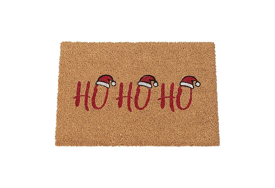 Spetebo Fußmatte Weihnachtsmotiv HO HO HO aus Kokosfasern, Höhe: 15 mm, rut günstig online kaufen