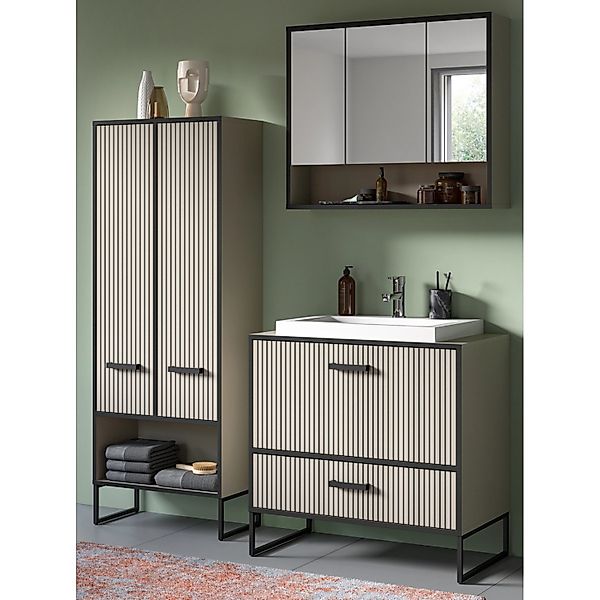 Inn.Furn Badmöbel Set in Sand mit Waschbecken 154 cm Scana günstig online kaufen