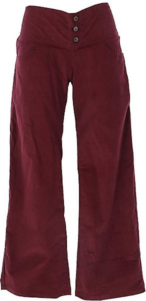 Guru-Shop Relaxhose Cordhose mit leicht ausgestelltem Bein - weinrot Ethno günstig online kaufen