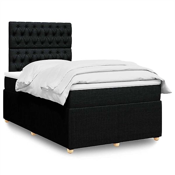 vidaXL Boxspringbett mit Matratze Schwarz 120x190 cm Stoff 3294304 günstig online kaufen