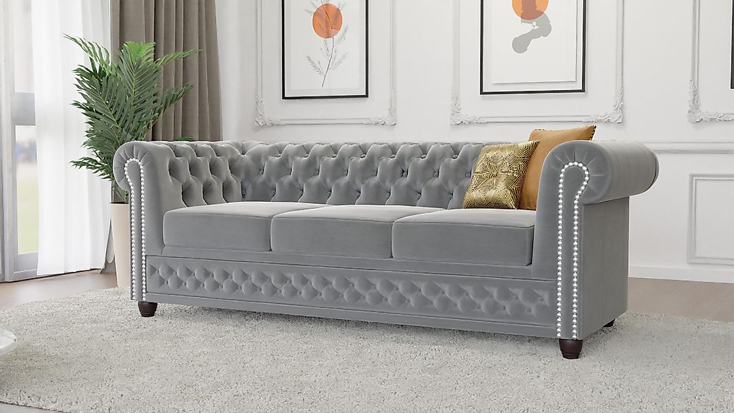 S-Style Möbel Chesterfield-Sofa Lena 3-Sitzer mit günstig online kaufen