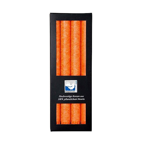 Kerzenfarm Hahn Tafelkerze stabkerze orange 22x250mm günstig online kaufen