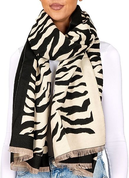BRUBAKER Schal Cashmirillo Damenschal mit Zebra Muster - 70 x 200 cm - Warm günstig online kaufen