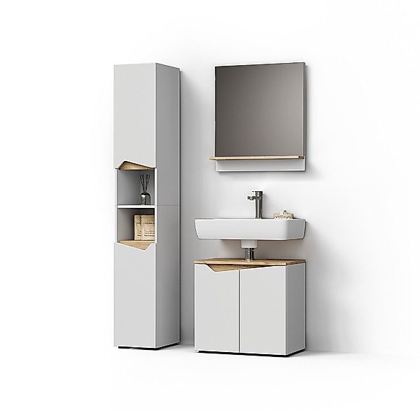 Livinity® Badmöbel-Set Timavo, Weiß/Artisan-Eiche, 3 Teile, günstig online kaufen