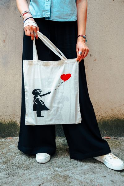 AvantgART Shopper Stoffbeutel Baumvolle, Jutebeutel, Banksy günstig online kaufen