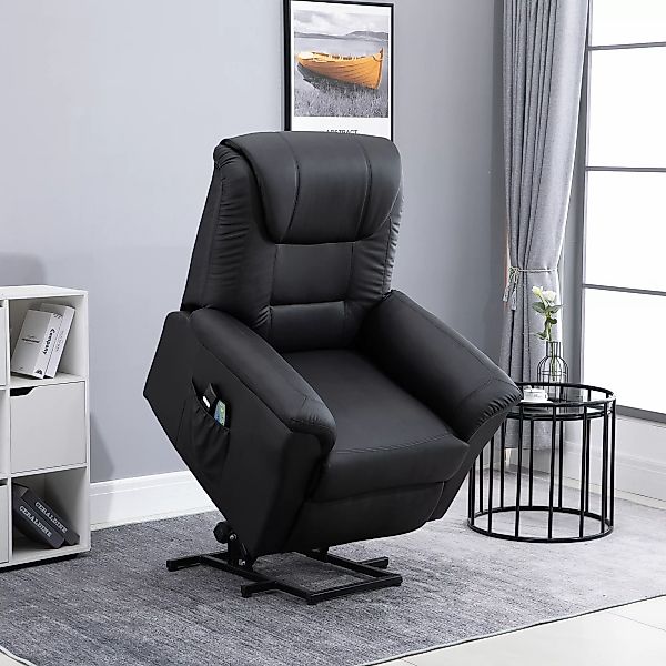 HOMCOM Massagesessel mit Aufstehhilfe, Liegefunktion, Heizfunktion günstig online kaufen