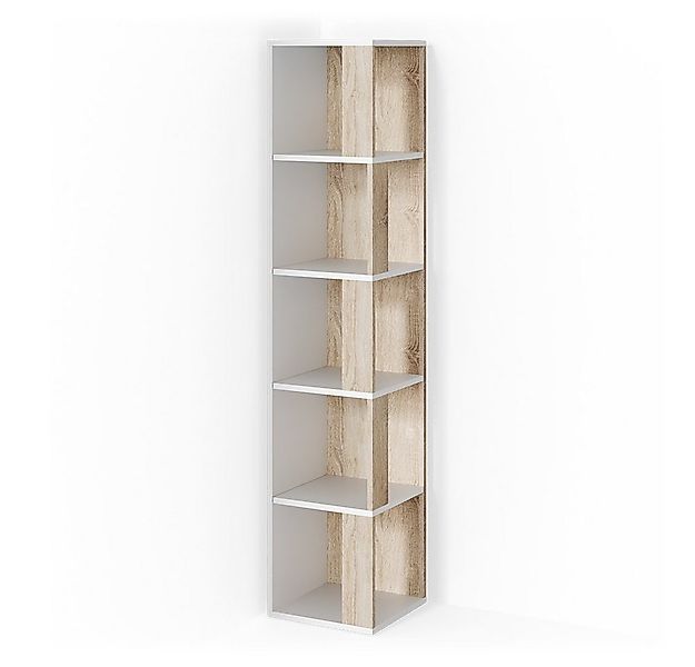 Vicco Eckregal Lio, Weiß/Sonoma, 33.3 x 162.2 cm, 1-tlg. günstig online kaufen