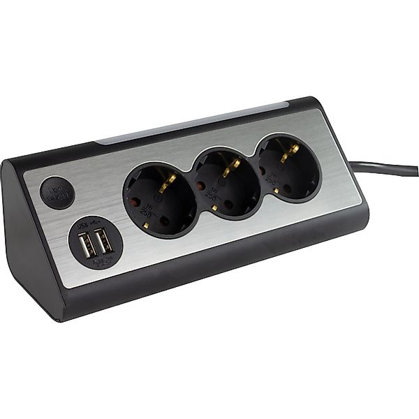 REV Ritter Steckdosenleiste Lightsocket LED-3+2-fach USB 10,m 6500 K Schwar günstig online kaufen