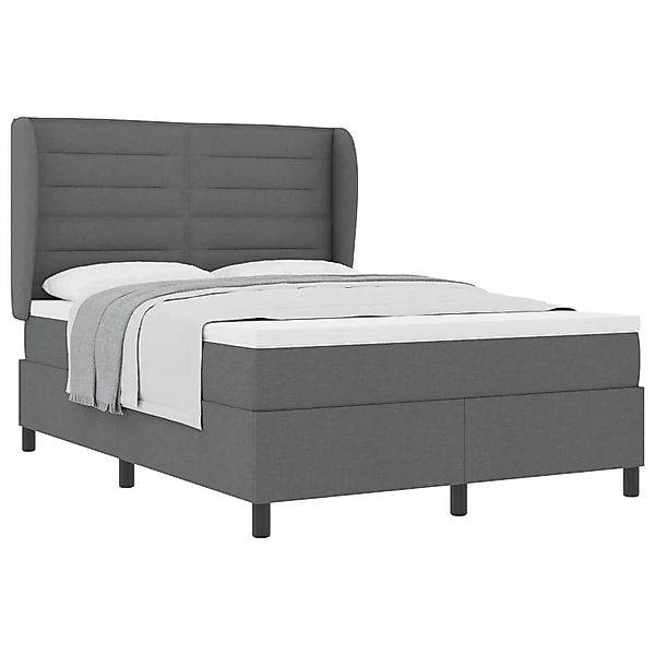 vidaXL Boxspringbett mit Matratze Dunkelgrau 140 x 190 cm Stoff 3340495 günstig online kaufen