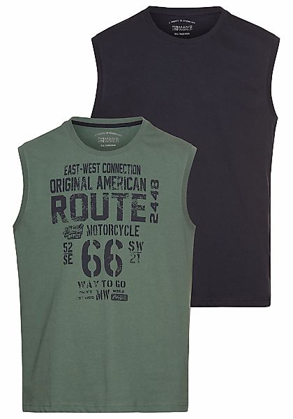 Man's World Muscleshirt (2er-Pack) ärmellos, bedruckt, günstig online kaufen