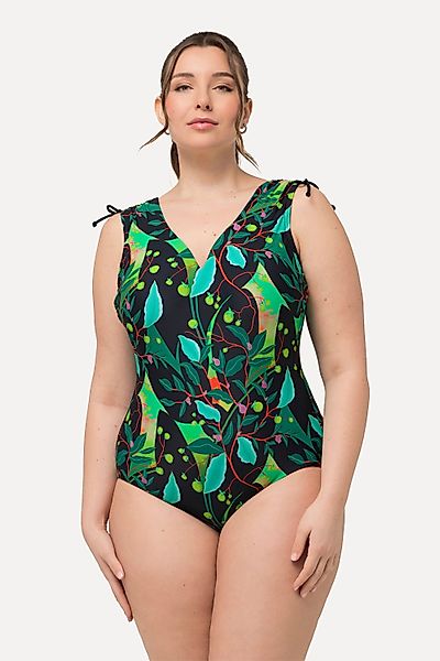 Ulla Popken Badeanzug Badeanzug Blätter geraffte günstig online kaufen
