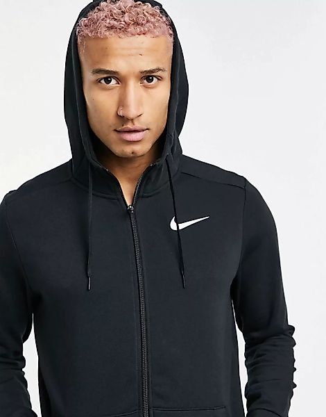 Nike Training – Dri-FIT – Schwarzer Kapuzenpullover aus Fleece günstig online kaufen