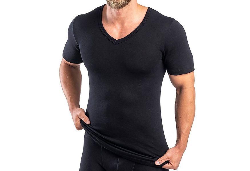 HERMKO Unterziehshirt 554880 kurzarm Shirt V-Ausschnitt weiches angenehmes günstig online kaufen