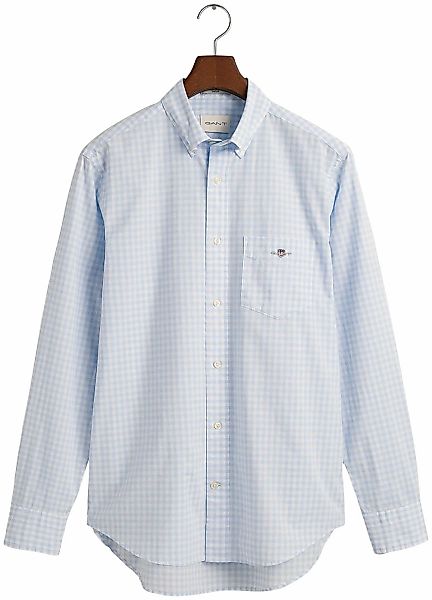 Gant Langarmhemd "REG POPLIN GINGHAM SHIRT", mit Logostickerei auf der Brus günstig online kaufen
