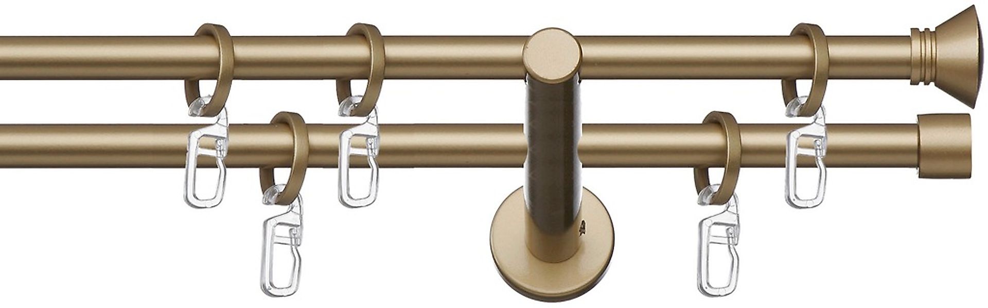 indeko Gardinenstange "Ibiza" Ø 12 mm 2 läufig-läufig Fixmaß Komplett-Set i günstig online kaufen