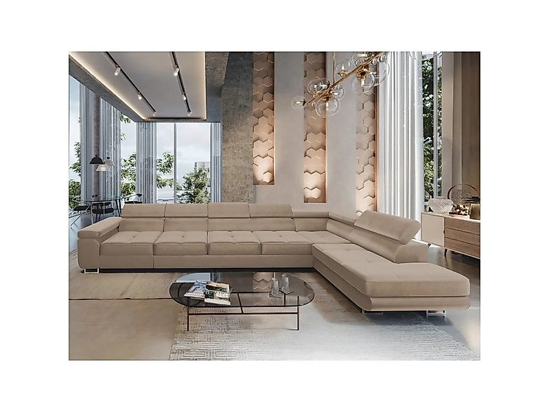 Muffo Ecksofa WILD XXL, mit Bettkasten, Hohe Metallfüße, verstellbare Kopfs günstig online kaufen