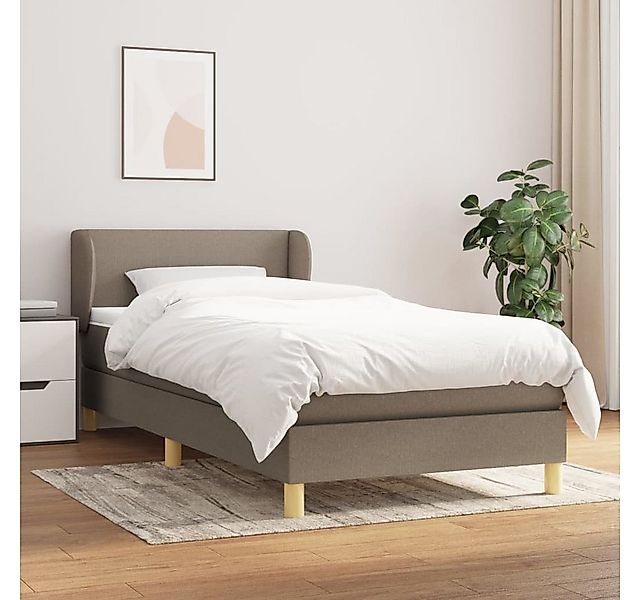 Vidaxl Boxspringbett Mit Matratze Taupe 100x200 Cm Stoff günstig online kaufen