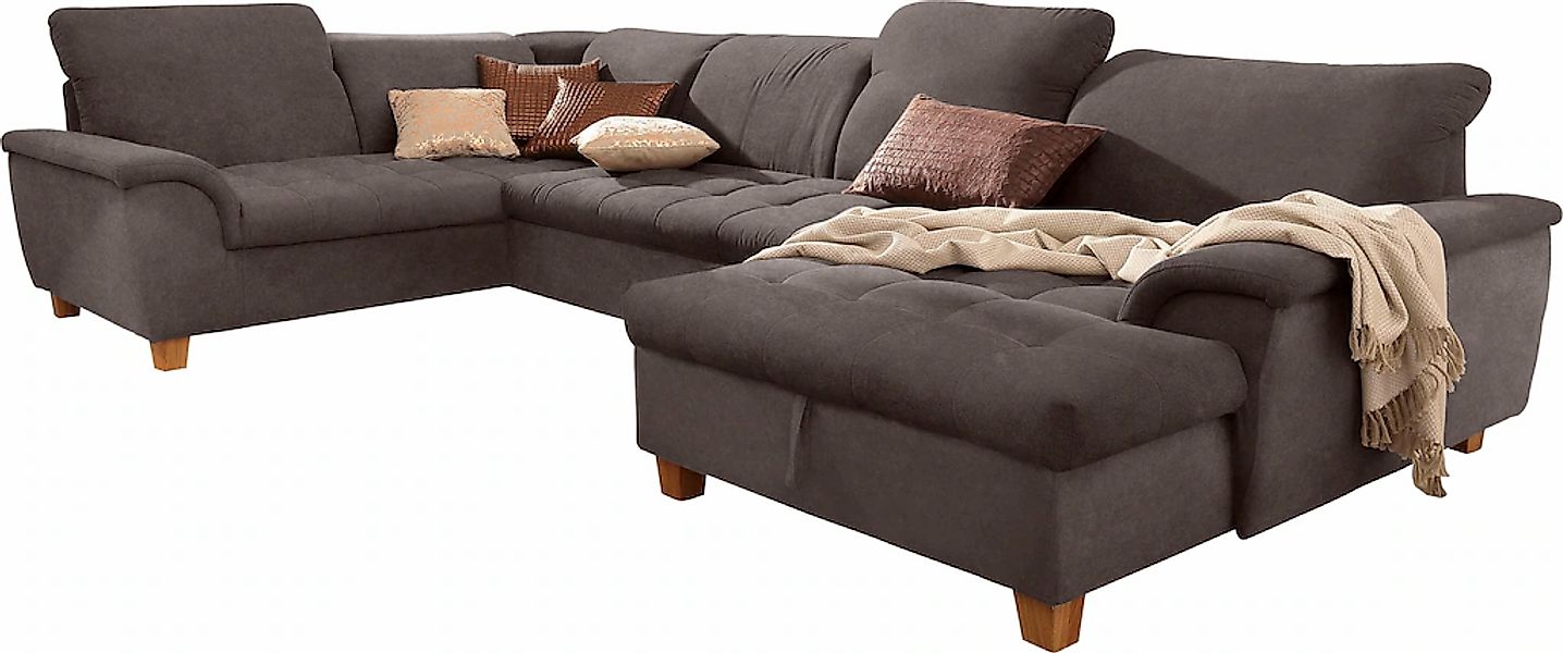 Home affaire Wohnlandschaft "Lyla U-Form" wahlweise mit Rückenfunktion und günstig online kaufen