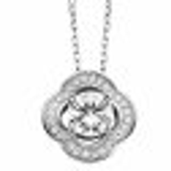 Anhänger mit Kette 925 Silber rhodiniert Blüte Zirkonia weiß günstig online kaufen