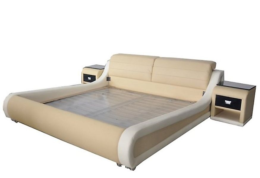 JVmoebel Bett Doppel Luxus Design Leder Bett Polster Betten Moderne Multifu günstig online kaufen