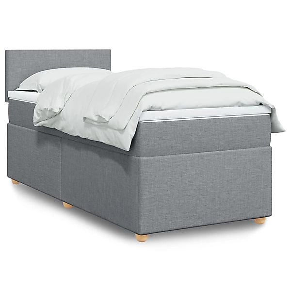vidaXL Boxspringbett mit Matratze Hellgrau 80x200 cm Stoff 3288800 günstig online kaufen