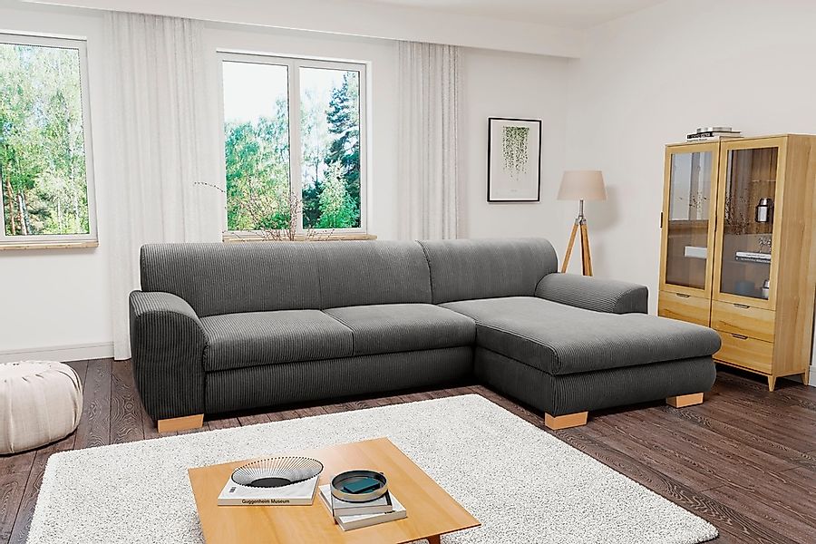 Home affaire Ecksofa "Nika zeitlos und elegant, L-Form" wahlweise mit Bettf günstig online kaufen