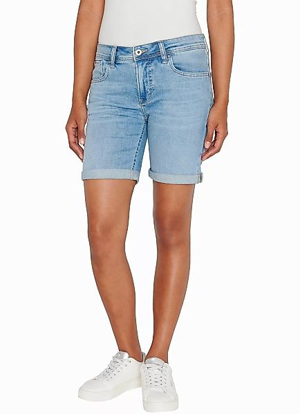 Pepe Jeans Damen Short SLIM SHORT MW - Slim Fit - Blau - Blue Denim günstig online kaufen