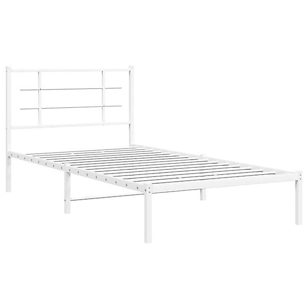 vidaXL Bettgestell mit Kopfteil Metall Weiß 100x200 cm 355605 günstig online kaufen