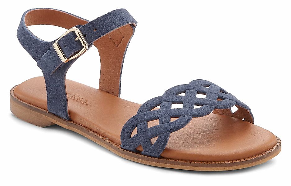 LASCANA Sandale "Sommerschuh", Sandalette, Sommerschuh aus Leder mit Cut-Ou günstig online kaufen