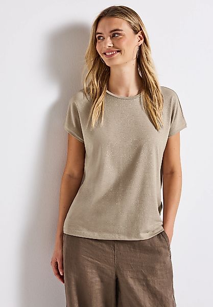 STREET ONE Rundhalsshirt, mit glitzernden Streifen günstig online kaufen