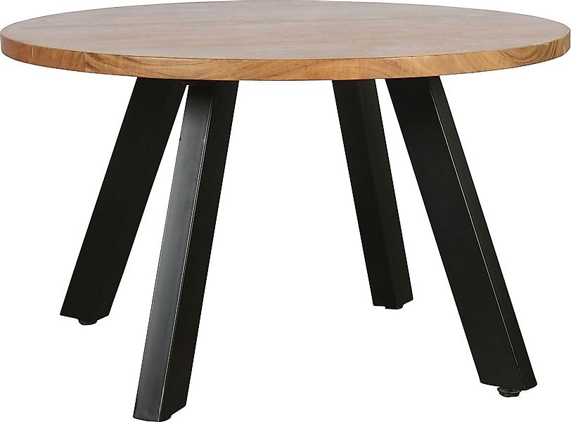 byLIVING Couchtisch ULM, mit massiver Akazien - Platte und schwarzem Metall günstig online kaufen