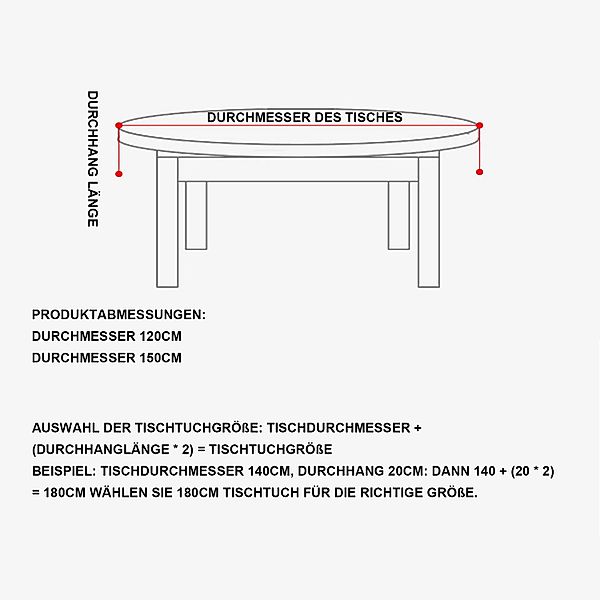 Refttenw Tischdecke 120cm/150cm Runde Weihnachtstischdecke für günstig online kaufen