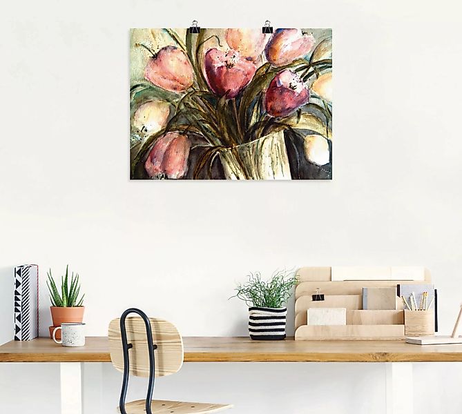 Artland Wandbild "Lila Tulpen in Vase", Blumen, (1 St.) günstig online kaufen