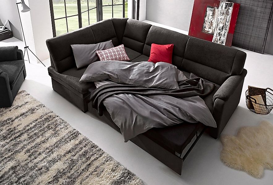 sit&more Ecksofa »Pisa L-Form«, mit Federkern, wahlweise mit Bettfunktion günstig online kaufen
