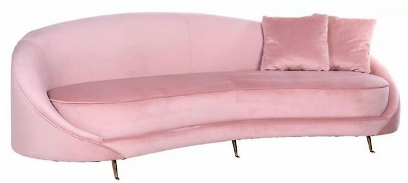 Casa Padrino Sofa Luxus Samt Sofa Rosa / Gold 240 x 100 x H. 77 cm - Geboge günstig online kaufen