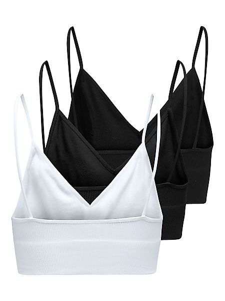 ONLY Bustier "ONLVICKY RIB S-L V-NECK 3-PACK TOP NOOS", figurbetont, modisc günstig online kaufen