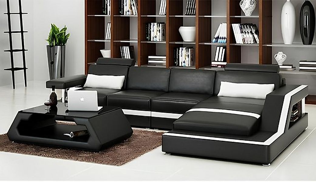 JVmoebel Ecksofa LEDERSOFA XXL WOHNLANDSCHAFT GARNITUR USB LEDER GARNITUR E günstig online kaufen