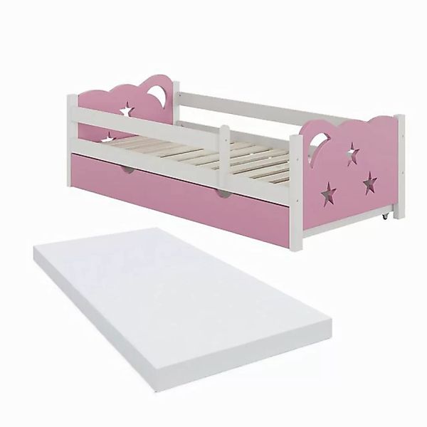 VitaliSpa® Kinderbett Jessica, Rosa/Weiß, 80x160 cm mit Schublade und Matra günstig online kaufen