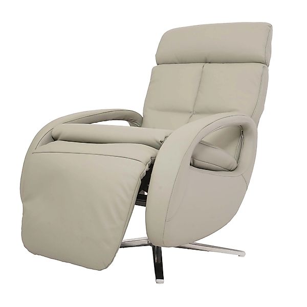 MCW Relaxsessel L11 Drehbar Voll-Leder Grau günstig online kaufen