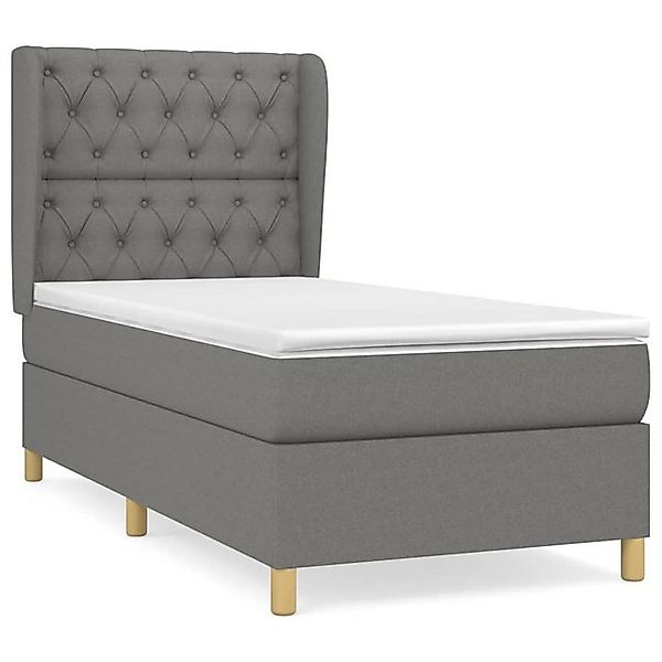 vidaXL Boxspringbett, Boxbett mit Matratze Dunkelgrau 80x200 cm Stoff günstig online kaufen