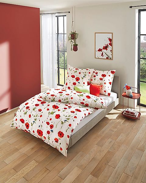 Kaeppel Bettwäsche "Sommermohn" 2 Stk. tlg. Mit Mohnblumen günstig online kaufen